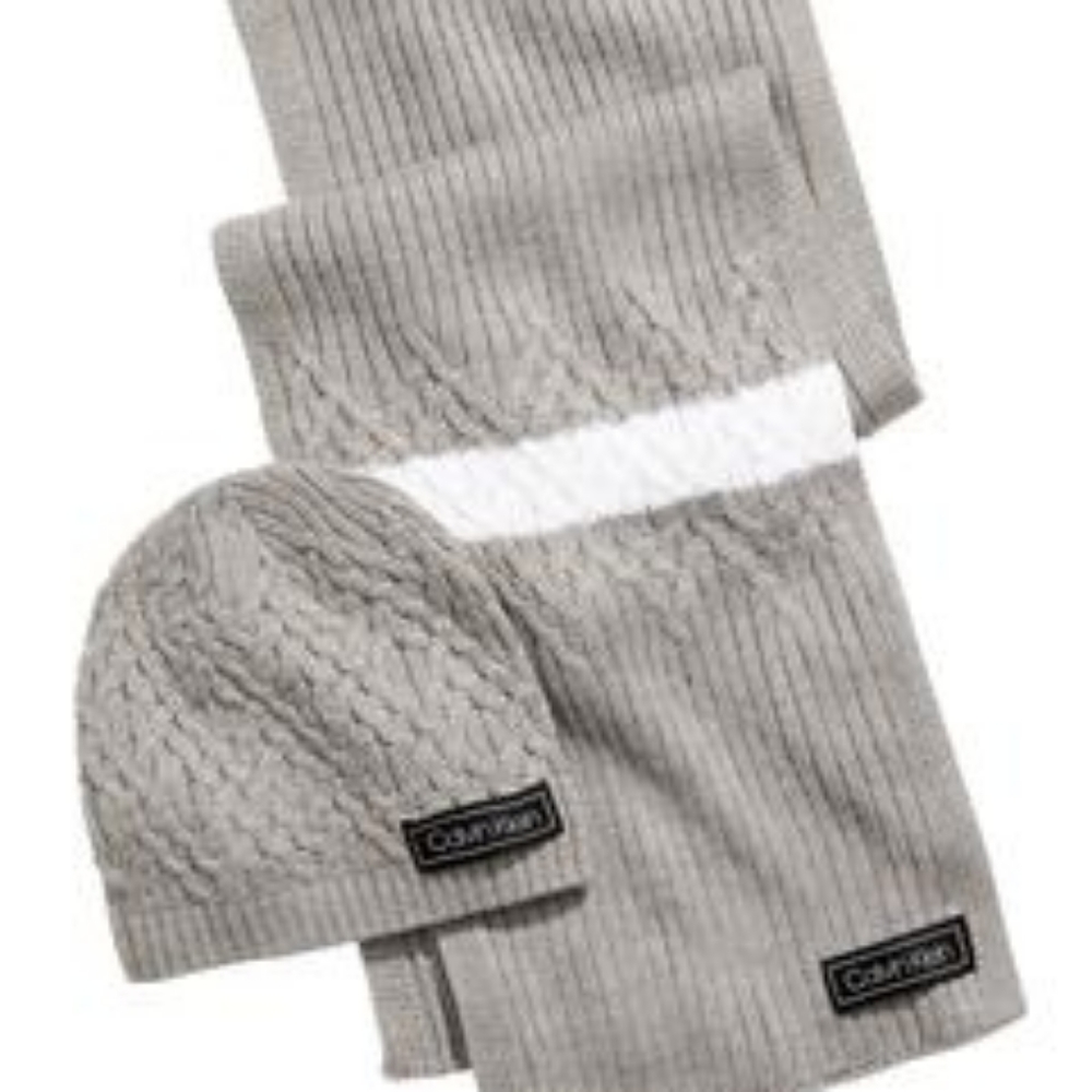 Calvin Klein Men's Modern Varsity Cap & Scarf Set 
